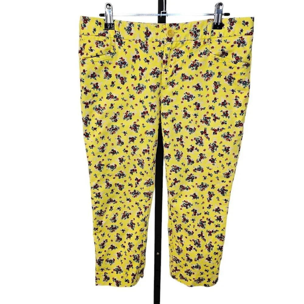 Anthropologie Cartonnier Womens Floral  Crop Pants Size 4